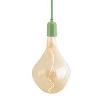 Downtown Minimalist Stem Mount Pendant, 320-Fern Green | Shown with Porcelain II Tala Lamp