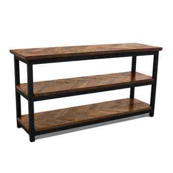 Chevron Console Table, NW-Natural Walnut, 100-Black
