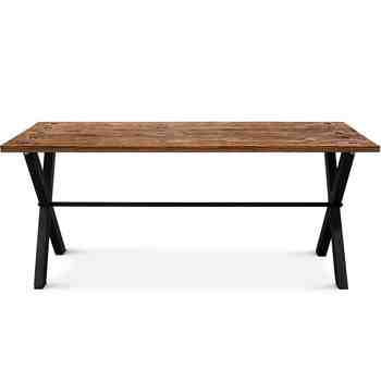 Maxwell Dining Room Table, DO-Distressed Oak, 100-Black