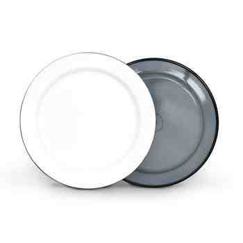 12" Enamelware Plate, 850-Graphite with White Top