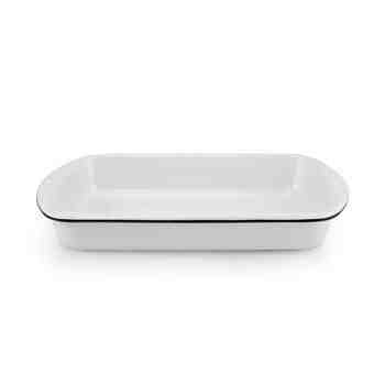 3-Quart Enamelware Baking Pan, 250-White