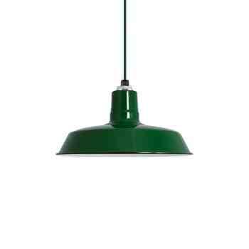 16" The Original™ LED Pendant, 350-Porcelain Vintage Green, Emerald Green Cloth Cord