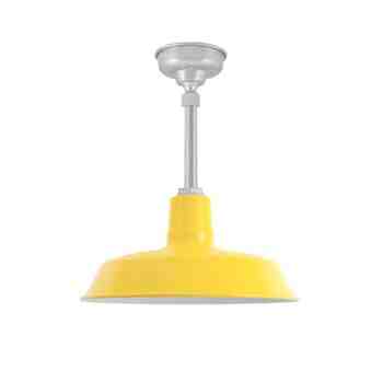 16" The Original™ LED, 500-Buttery Yellow, Mounting in 975-Galvanized, Hang Straight Canopy