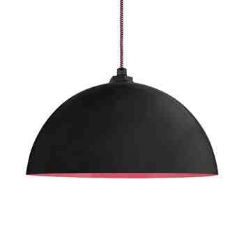 16" Loma LED, Exterior in 100-Black, Interior in 470-Watermelon, CSBP-Black & Pink Cloth Cord