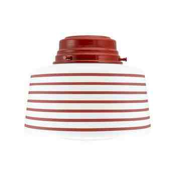 Drum Flush Mount Light, 400-Barn Red, Opaque Glass, Seven Painted Band, 400-Barn Red