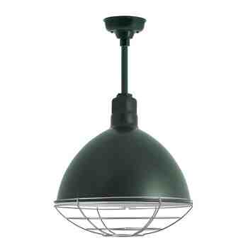 16" Wilcox LED, 300-Dark Green, Wire Cage, 975-Galvanized