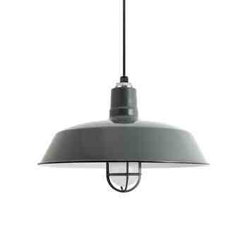 20" The Original™ Nautical LED, 850-Porcelain Graphite, CGG-Standard Cast Guard, FST-Frosted Glass, Standard Black Cord