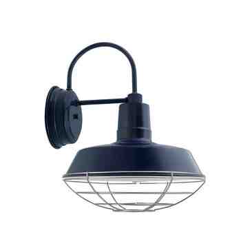 14" The Original™ LED Sconce, 705-Navy, Wire Cage, 975-Galvanized