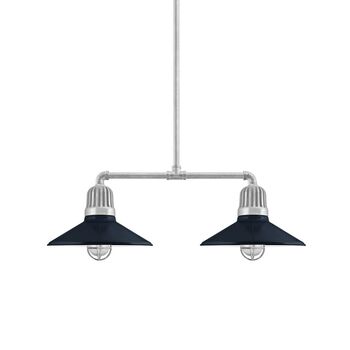 12" Touchdown, 705-Navy, Heat Sink in 975-Galvanized, Mounting in 975-Galvanized, CGG-Standard Cast Guard in 975-Galvanized, RIB-Ribbed Glass