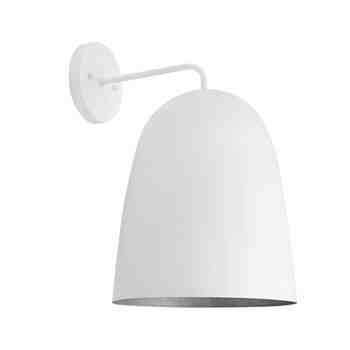 Egg Wall Sconce, Exterior in 200-White, Interior in 975-Galvanized, 8" Projection