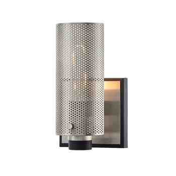 Trevino Wall Sconce, Carbide Black with Satin Nickel Accents