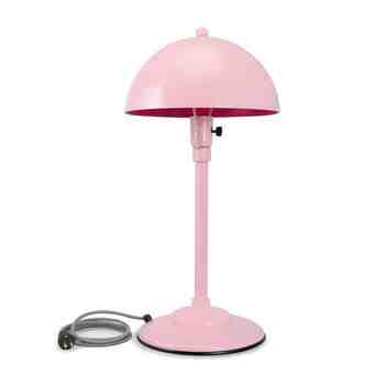 Loma Retro Desk Lamp, 480-Blush Pink with 490-Magenta Interior, CMG-Grey Cloth Cord