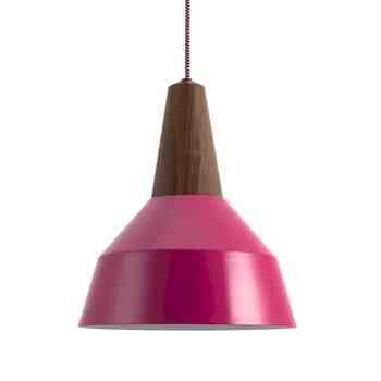 14" Brunson LED, 490-Magenta, Walnut Wood, CSBP-Black & Pink Cloth Cord