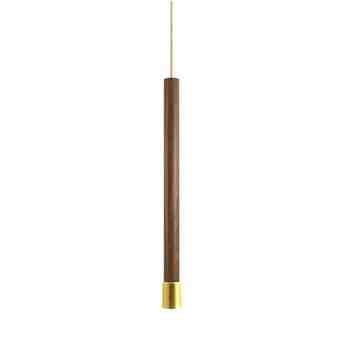 27" Alto LED, 997-Natural Raw Brass, Walnut Wood, CSGW-Gold & White Cloth Cord