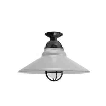 16" Cleveland LED, 800-Industrial Grey, CGG-Standard Cast Guard, 100-Black, FST-Frosted Glass, Mounting in 100-Black