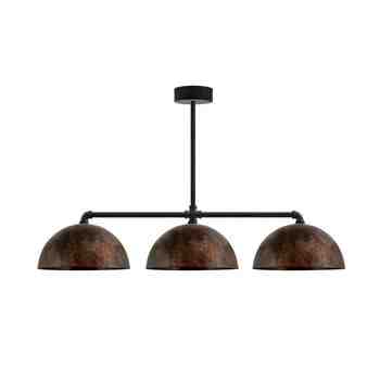 Loma 3-Light Chandelier, 16" Shades, 999-Natural Oil-Rubbed Copper, Mounting in 100-Black