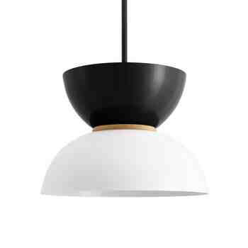 14" Duo, Top in 100-Black, Bottom in 200-White, Maple Wood Ring, Mounting in 100-Black