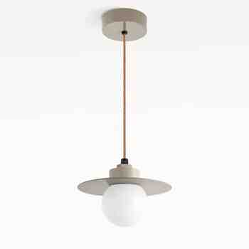 12" Cassidy LED Globe Pendant, 607-Taupe, Confetti Cloth Cord