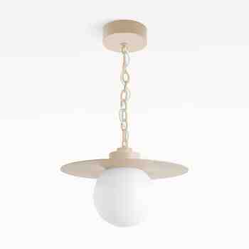 16" Cassidy LED Globe Chain Pendant, 630-Beige, Standard White Cord