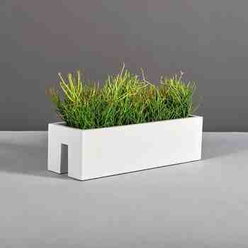 Jay Scotts Fiberglass Tiergarden Railing Planter, Matte White