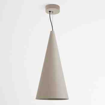 12" Isos Cone Studio Pendant Light, 607-Taupe, Standard Black Cord
