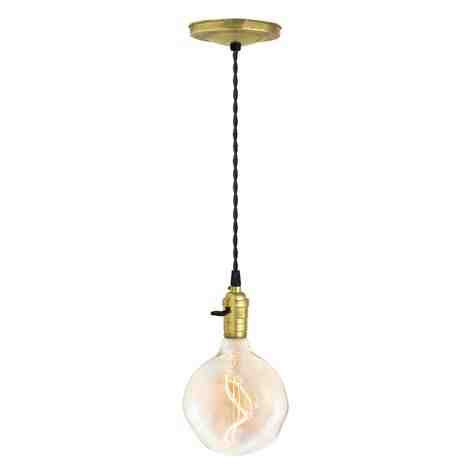 Minimalist Raw Brass Pendant, TBK-Black Cotton Twist Cord | Shown with Voronoi I Tala Lamp