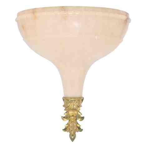 Park Avenue Sconce with Champagne Alabaster Shade | Polished Brass
