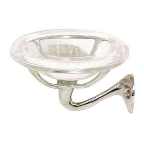 Wall Mount Soap Dish-Solid Brass, Polished Chrome (Glass Dish Not Included)