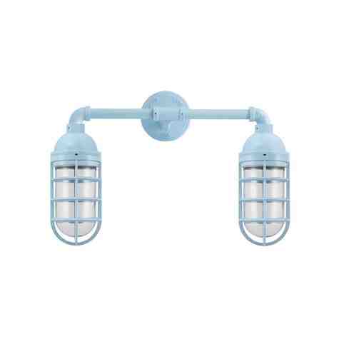 Double Market Industrial Guard Sconce, 715-Delphite, Topless Shade, CGG-Standard Cast Guard, CLR-Clear Glass