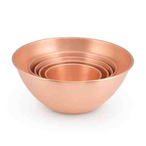 Solid Copper Bowls, Set of 5