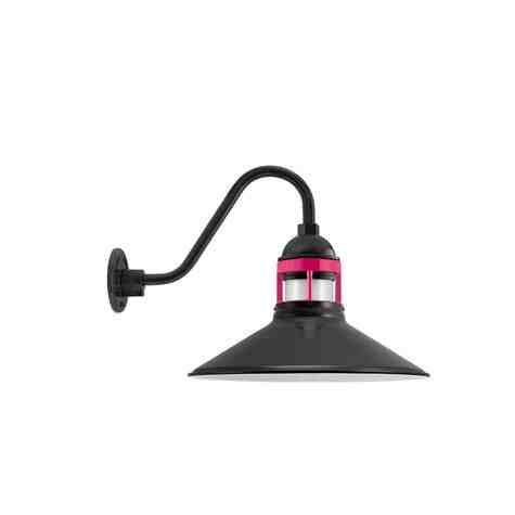 16" Wallaby, 100-Black, Guard in 490-Magenta, FST-Frosted Glass, G26 Gooseneck Arm
