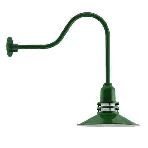 14" Cherokee LED, 307-Emerald Green, FST-Frosted Glass, G24 Gooseneck Arm