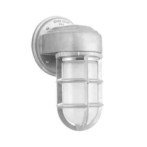 Streamline LED Industrial Guard Sconce, 975-Galvanized, Topless Shade, TGG-Heavy Duty Cast Guard, FST-Frosted Glass