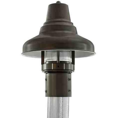 12" Union LED Industrial Guard Post Mount, 600-Bronze, RIB-Ribbed Glass
