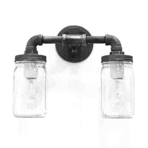 Westerfeld 2-Light Ball Jar Sconce, Edison Style 1890 Era 40W Bulbs