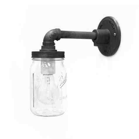 Rowland Ball Jar Sconce, Edison Style 1890 Era 40W Bulb