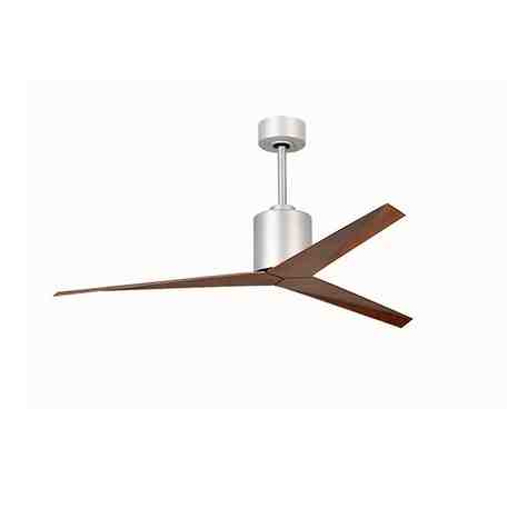 Astra Wet Location Ceiling Fan, Brushed Nickel with Walnut Blades
