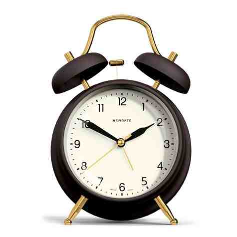 Brass Knocker Alarm Clock, Matte Chocolate Black