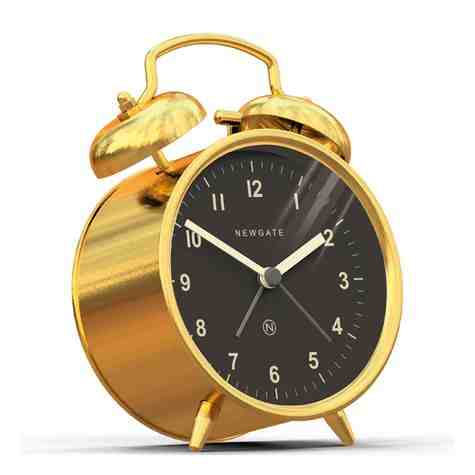 The Charlie Bell Alarm Clock, Radial Brass, Side View