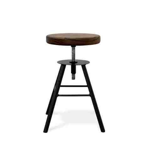 Brooks Adjustable Stool, NW-Natural Walnut, 105-Textured Black