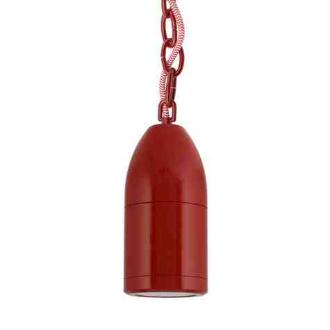 Bullet Chain Hung LED Pendant, 400-Barn Red, CRZ-Red Chevron Cord
