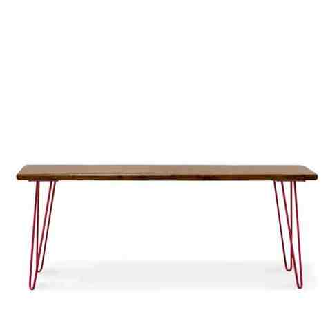 Vivianne Bench, No Backrest, NW-Natural Walnut, 400-Barn Red