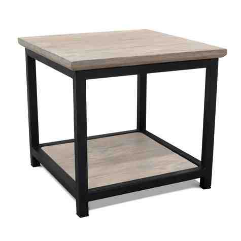 Remy End Table, GWP-Grey Wash Pine, 100-Black