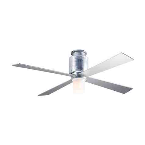 Lapa Flush Ceiling Fan, Galvanized, Silver Blades, Light Option