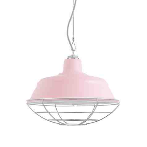 15" Bomber, 480-Blush Pink, Wire Cage, 975-Galvanized, CMG-Grey Cloth Cord