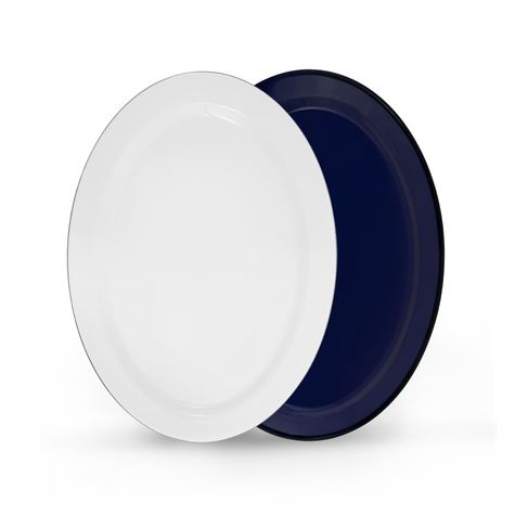 Oval Enamelware Platter - Graphite