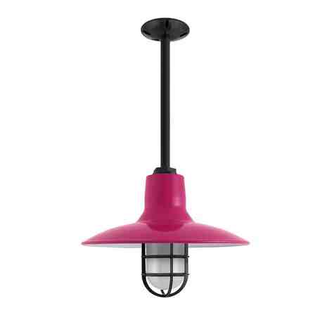 14" Dominion Nautical LED, 490-Magenta, CGG-Standard Cast Guard, 100-Black, FST-Frosted Glass, Mounting in 100-Black