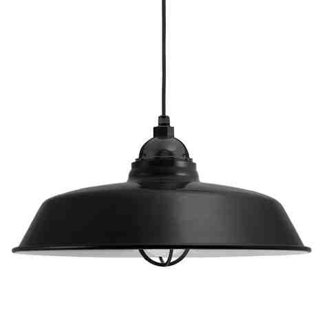 18" Rochester LED, 100-Black, CGG-Standard Cast Guard, FST-Frosted Glass, CSB-Black Cloth Cord