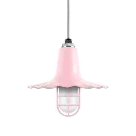 12" Seaside Nautical LED, 480-Blush Pink, CGG-Standard Cast Guard, RIB-Ribbed Glass, CMG-Grey Cloth Cord