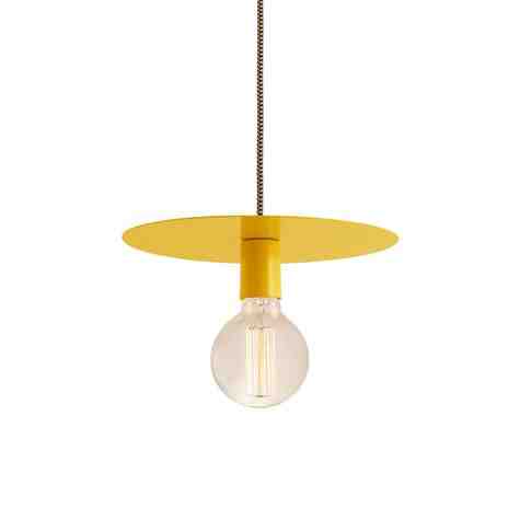 12" Ellington, 500-Buttery Yellow, CSBG-Black & Gold Cloth Cord, Shown with Nostalgic Edison 40W G30 Bulb